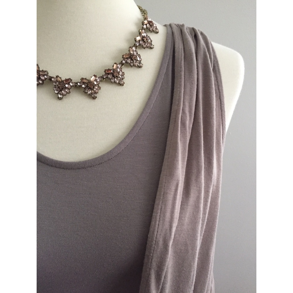 🌷S O L D 🌷Club Monaco Draped Taupe Grecian Dress - Picture 2 of 5